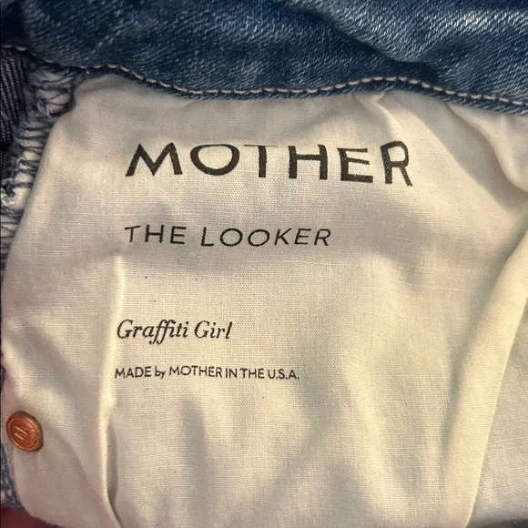 Mother The Looker in Graffiti Girl Classic Denim Distressed Skinny Jeans Size 29 - Picture 9 of 10